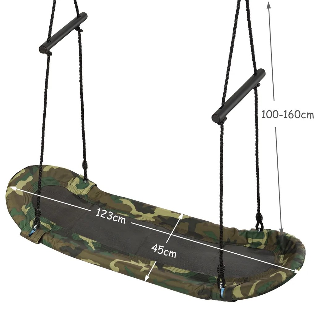 Baloiço Crianças com altura ajustável e armação metálica baloiço interior e exterior para adultos e crianças 123 x 45 cm