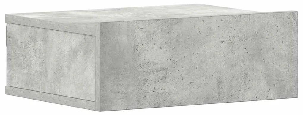 Mesa cabeceira suspensa 2pcs derivados madeira cinzento cimento