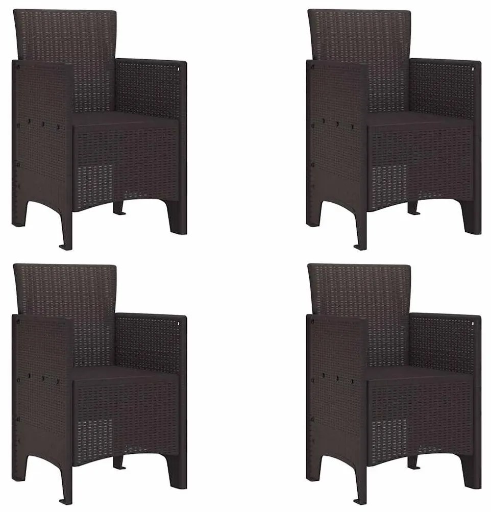 Conjunto de Jantar de Jardim 5 pcs Castanho 150 x 100 x 73 cm