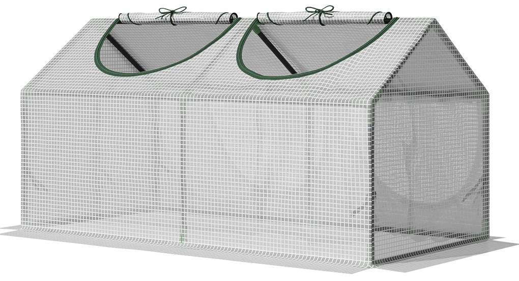 Estufa 119x60x60cm Estufa de Jardim com 2 Janelas Enroláveis para Cult