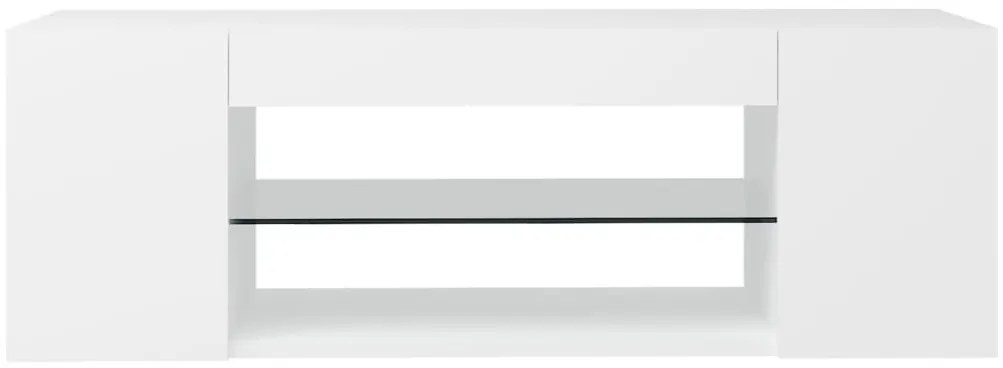 Móvel de TV com luzes LED 90x39x30 cm branco