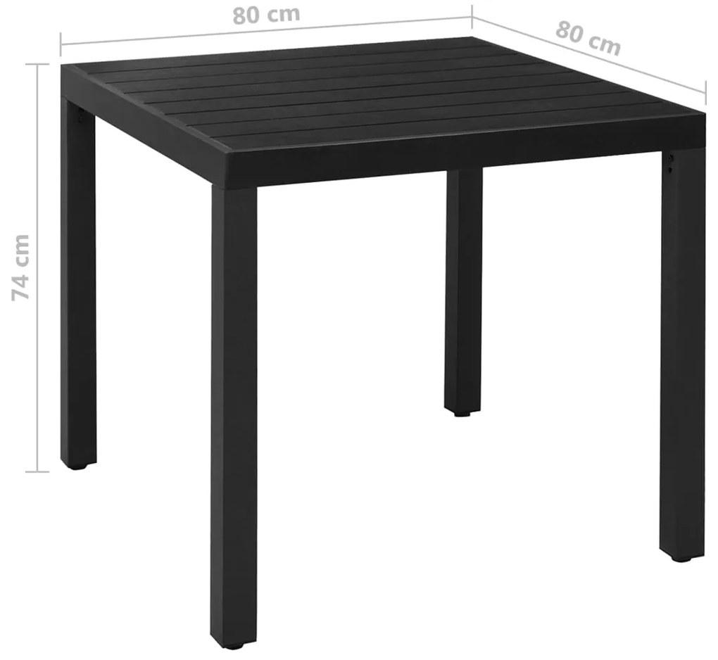5 pcs conjunto de jantar para jardim alumínio preto