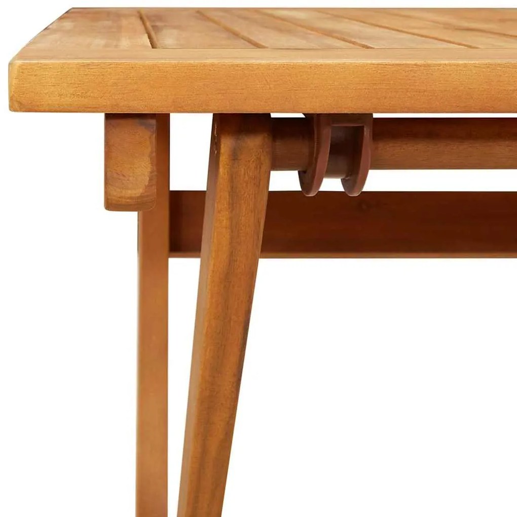Mesa de Jardim Dobrável Retangular 100x55x75 cm Madeira Sólida de Acác