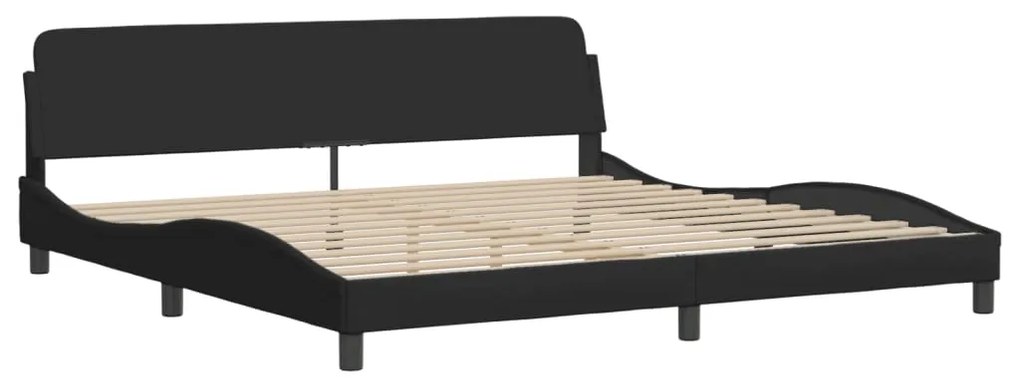 Estrutura de cama sem colchão 200x200 cm tecido preto