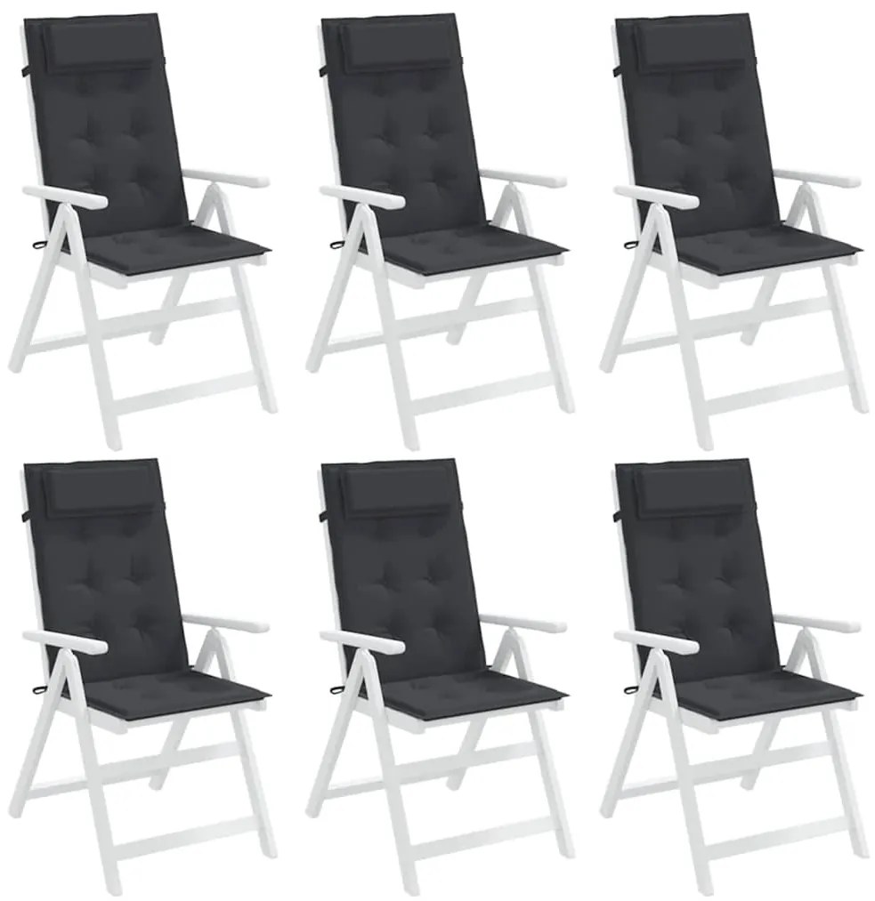 Almofadões p/ cadeira encosto alto 6 pcs tecido oxford preto