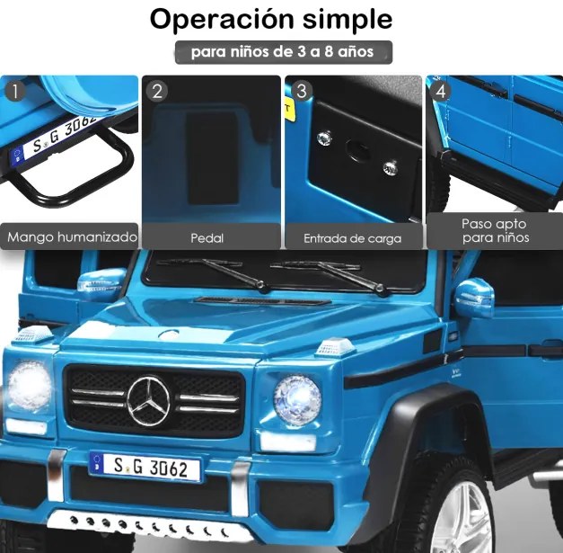 Carro elétrico Mercedes Benz Maybach para crianças de 3 a 8 anos de idade bateria 12V com controlo parental 2 portas Azul