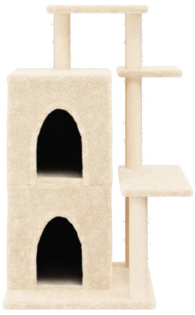 Árvore p/ gatos c/ postes arranhadores sisal 97 cm cor creme