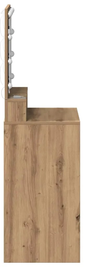 Penteadeira vidaXL com Luzes LED Carvalho Artisan 50x41x135 cm