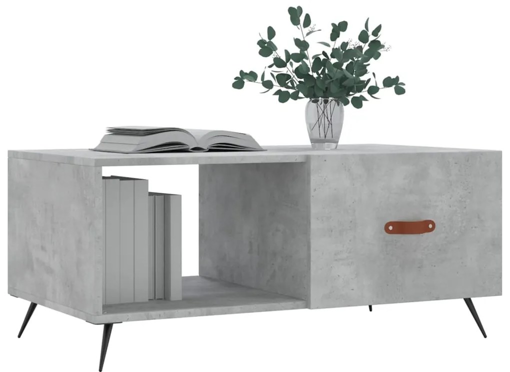 Mesa de centro 90x50x40 madeira processada cinza cimento