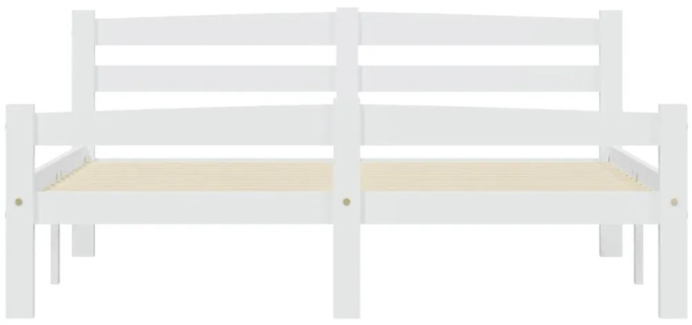 Estrutura de cama em pinho maciço 140x200 cm branco