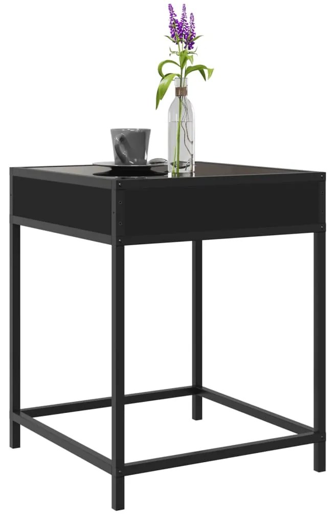 Mesa de centro com luzes LED Infinity 40x40x51 cm preto