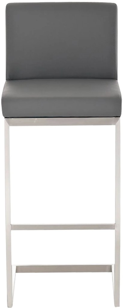 Banco de bar Paros em couro sintético 42 x 104 x 48 cm Cinzento