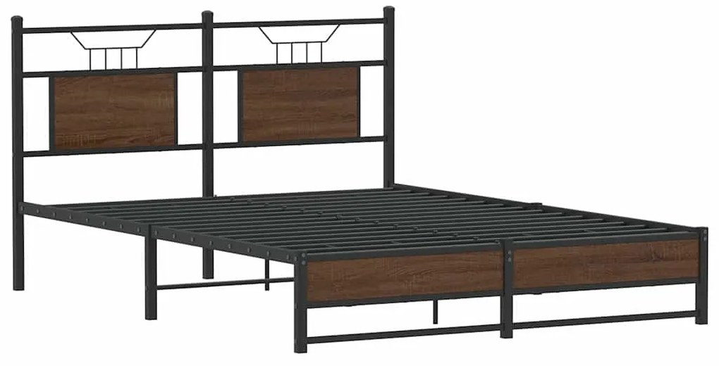 Estrutura cama s/ colchão derivados madeira carvalho castanho
