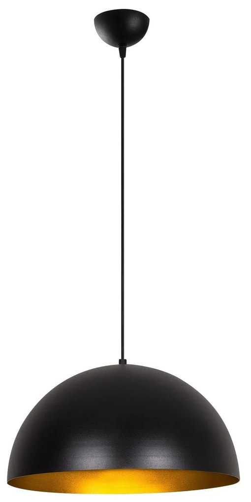 Candeeiro de Teto Sivani – Preto e Dourado – Diâmetro 40 cm, Altura 11