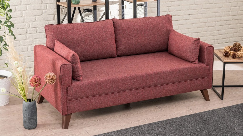 Sofá de 2 Lugares Bella – Vermelho Claret – 177x85x81 cm