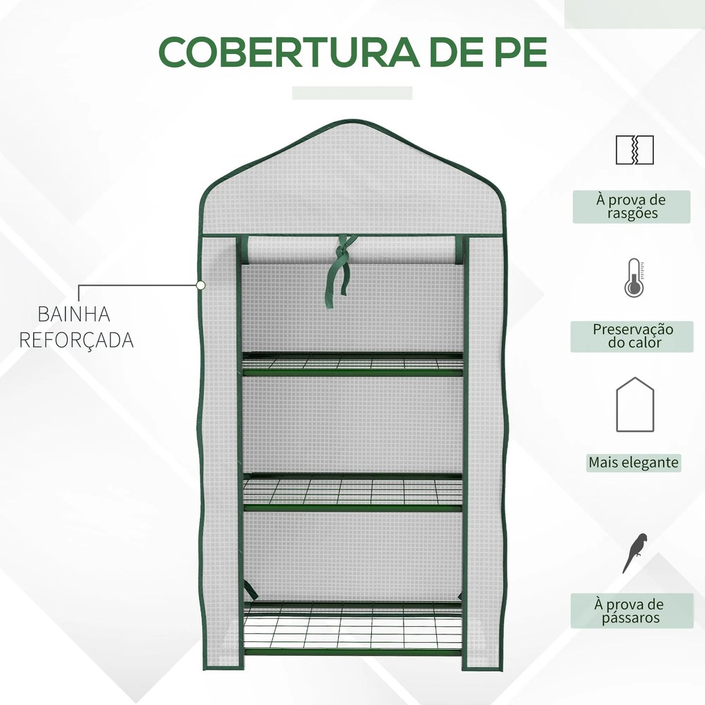 Estufa de Jardim de 3 Níveis Estufa de Terraço com 3 Prateleiras 1 Por