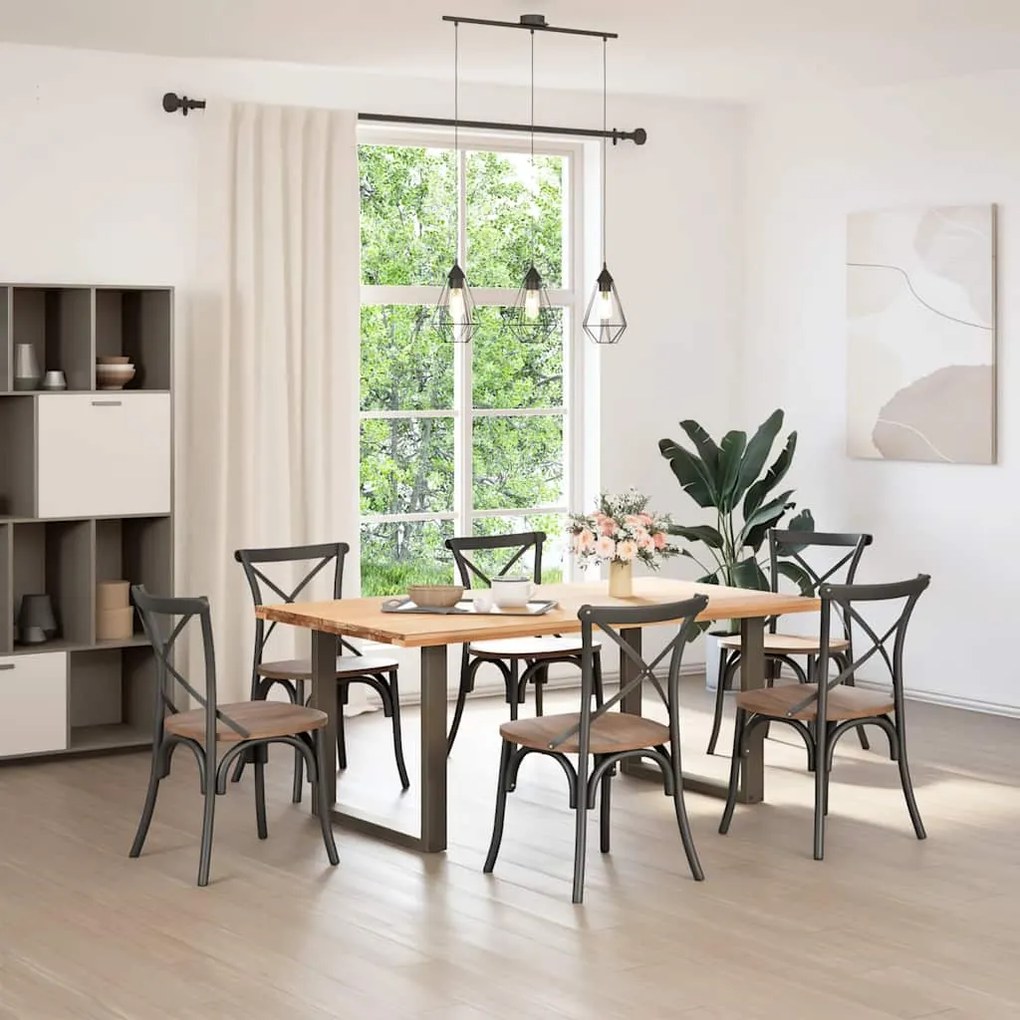Pés para mesa de jantar em formato de U, 2 peças, aço natural, 90 x (7