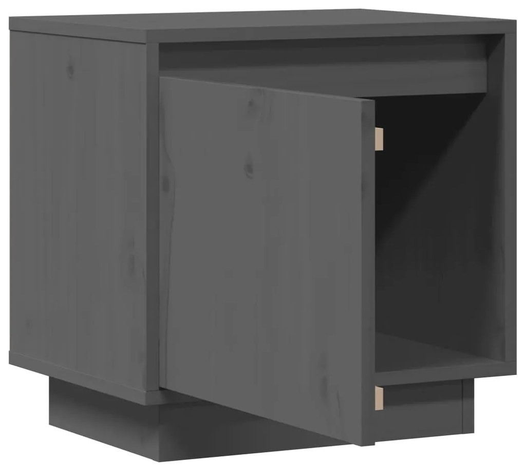 Mesas de cabeceira 2 pcs 40x30x40 cm pinho maciço cinza