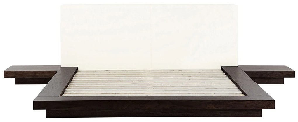 Cama de casal em madeira escura 160 x 200 cm ZEN Beliani