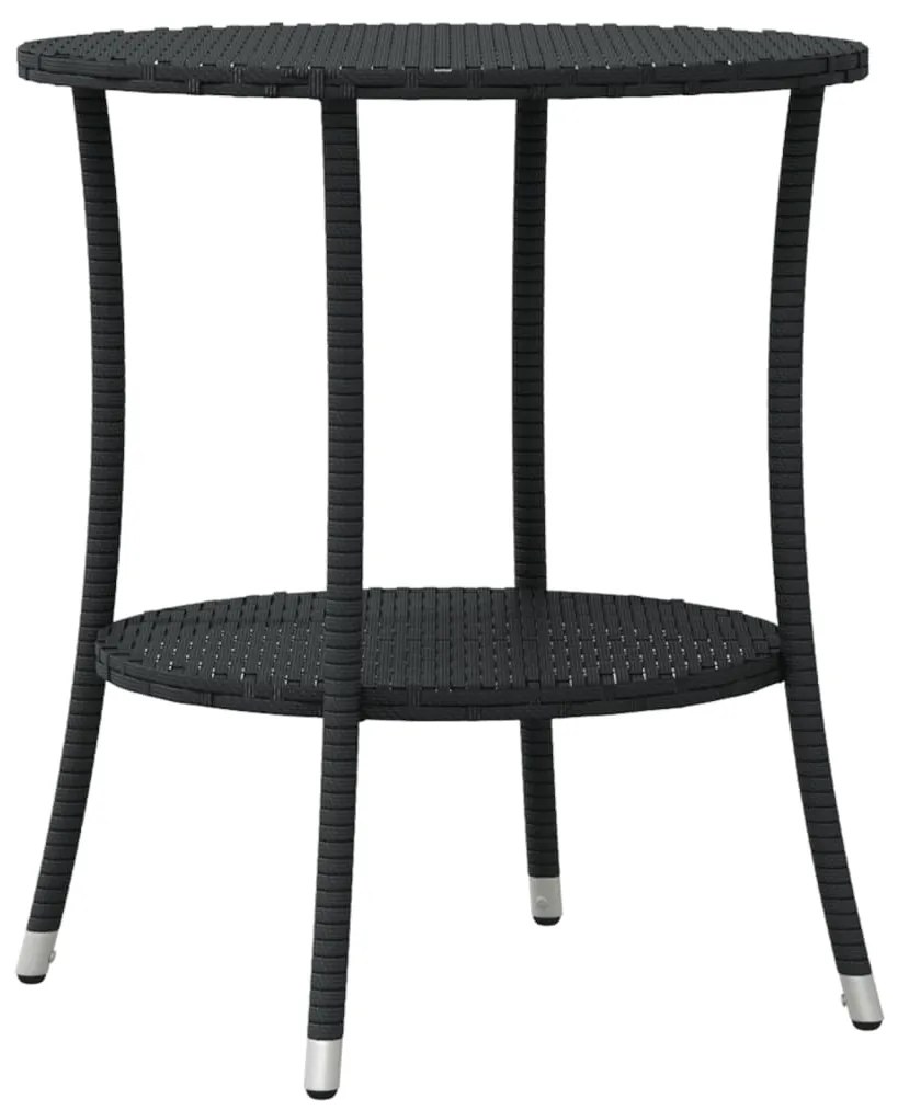 3 pcs conjunto de bistrô com almofadões vime PE preto