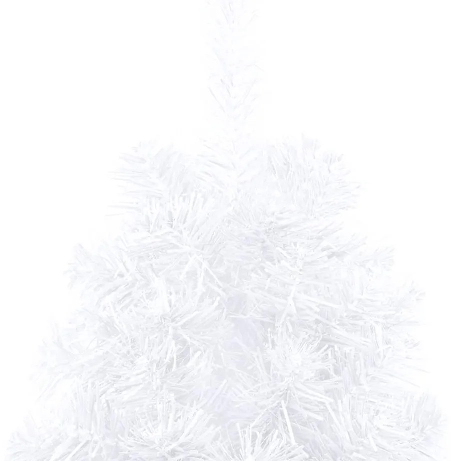 Meia árvore Natal artificial pré-iluminada c/ bolas branco