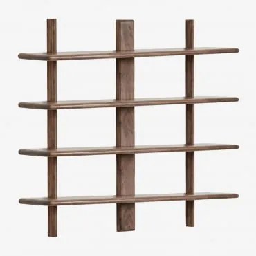 Estante De Parede ↔︎120 Cm Em Madeira De Acácia Erisu Castanho-acácia Escuro & 4 Prateleirass - Sklum