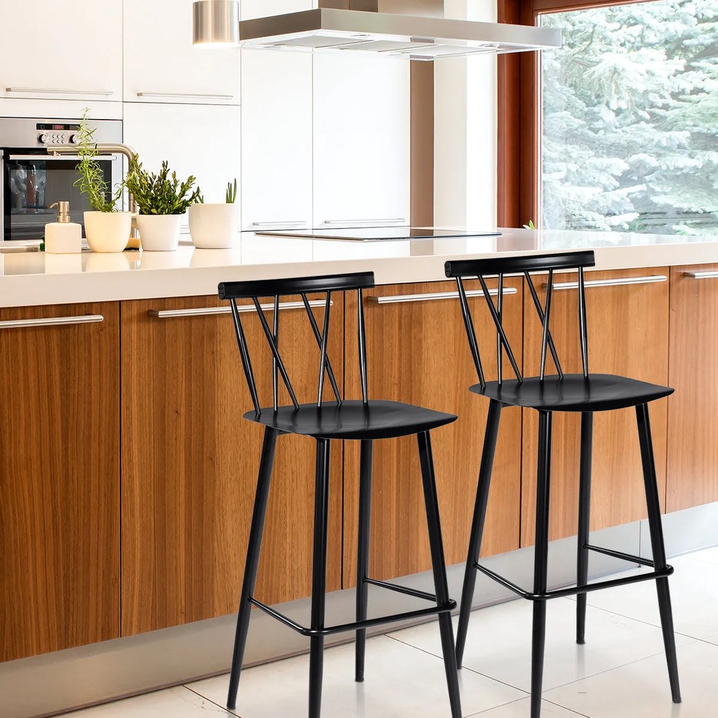 Conjunto de 2 Cadeiras de Jantar "NordicX" - 48 x 40 x 105 cm - Pretas