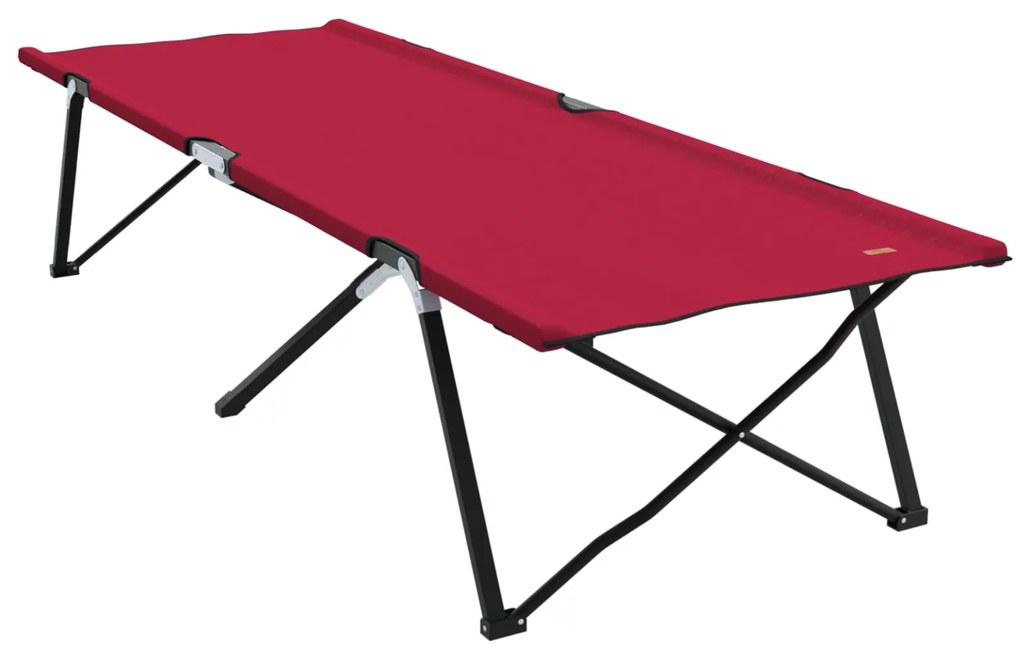 Cama Solar Dobrável com Bolsa Vermelha Tecido Oxford 600D