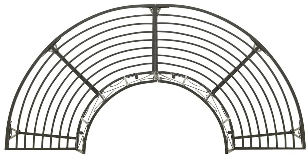 Banco de jardim para árvore semicircular 160 cm aço