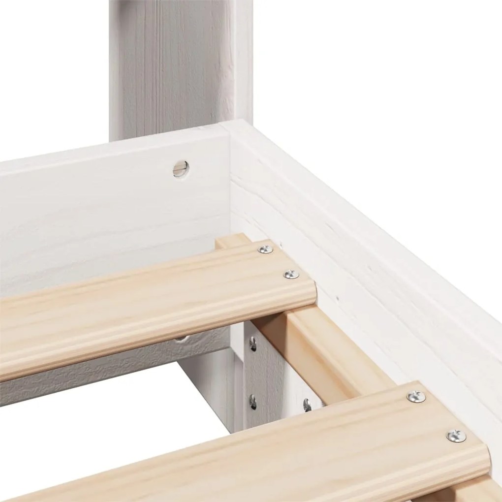 Cama sem colchão 90x190 cm madeira de pinho maciça branco