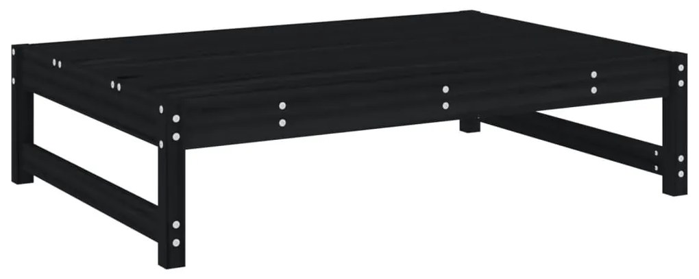4 pcs conjunto lounge de jardim madeira de pinho maciça preto