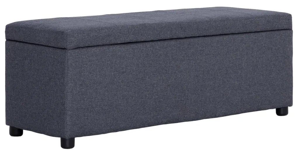 vidaXL Banco c/ compartim. arrumação 116 cm poliéster cinzento-escuro