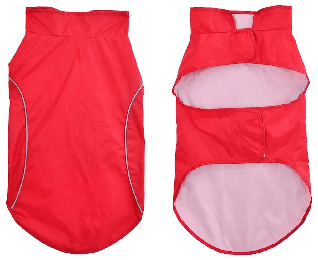 Capa de chuva para cães com tiras reflectoras vermelho L