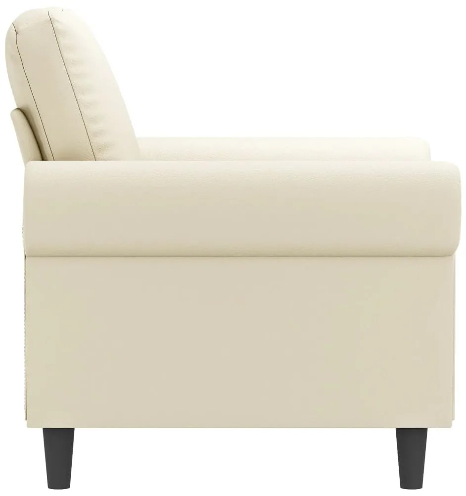 Poltrona 60 cm couro artificial creme