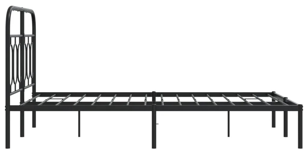 Estrutura de cama com cabeceira 120x200 cm metal preto