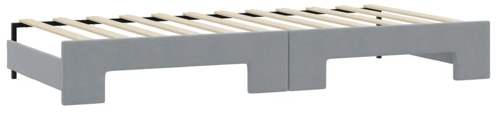 Sofá-cama c/ gavetão e gavetas 90x200 cm tecido cinzento-claro