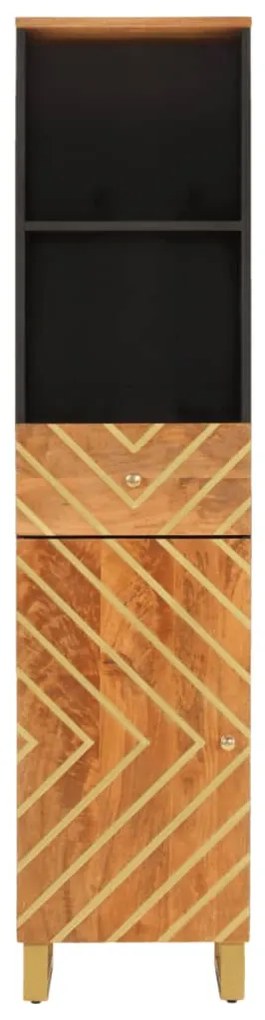 Armário para WC 38x33,5x160 cm mangueira maciça castanho/preto
