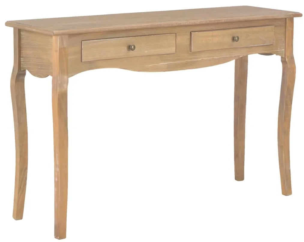 vidaXL Mesa consola com 2 gavetas 110x35x76 cm madeira de pinho maciça