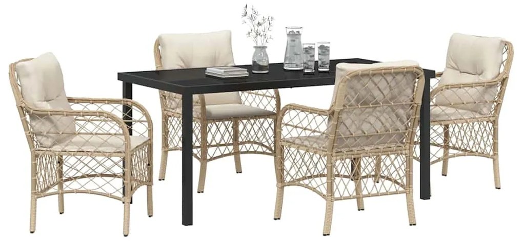Conjunto de Jantar de Jardim com 5 Peças da , com Almofadas Beiges em