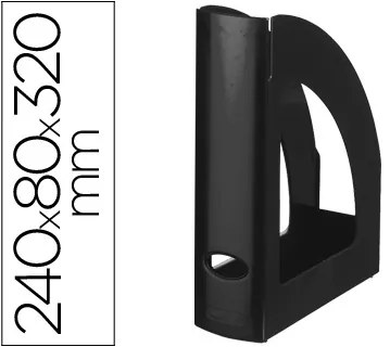 Porta Revistas Plástico Preto Opaco