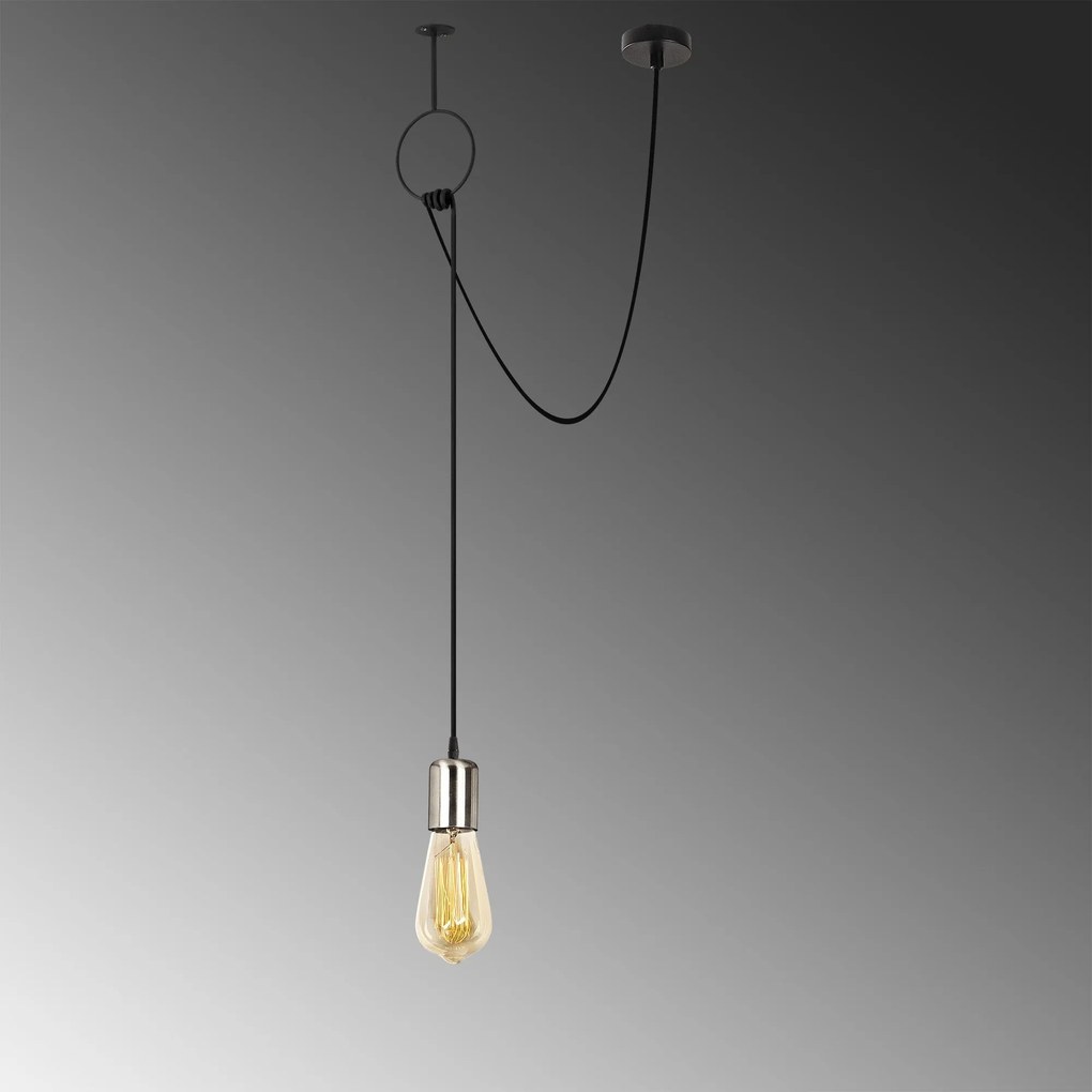 Chandelier Sirin – Preto Níquel – 60 x 5 cm