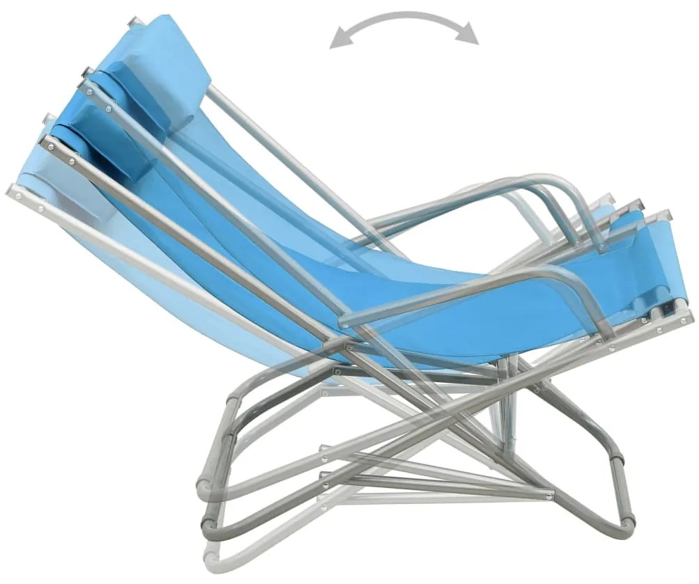 Cadeiras de baloiço 2 pcs aço azul