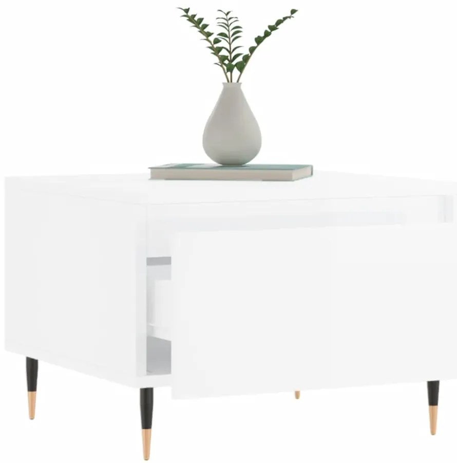 Mesa de centro 50x46x35 cm derivados madeira branco brilhante