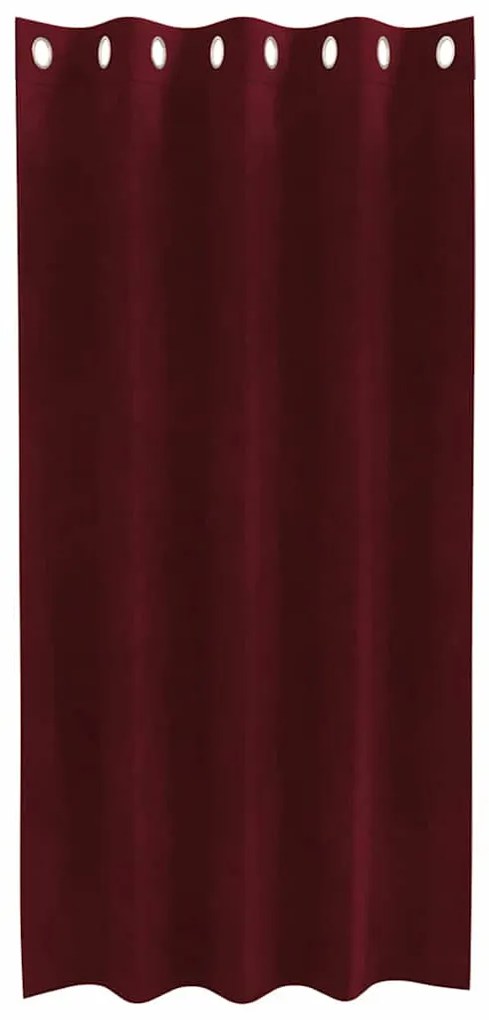 Cortinas Blackout com Ilhós 2 pcs Bordô Veludo