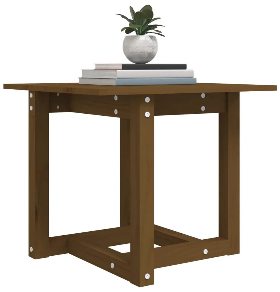 Mesa de centro 50x50x45 cm pinho maciço castanho mel