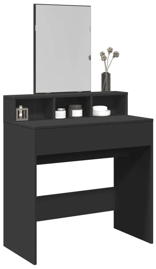 Toucador com espelho 80x41x144,5 cm preto