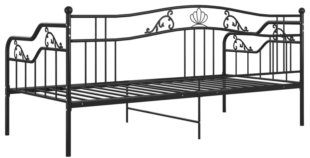 Sofá-cama 90x200 cm metal preto