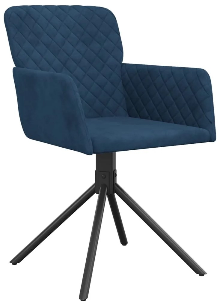 Cadeiras de jantar giratórias 2 pcs veludo azul