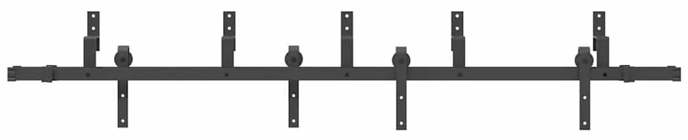 Kit de ferragens para porta deslizante 213,5 cm aço preto