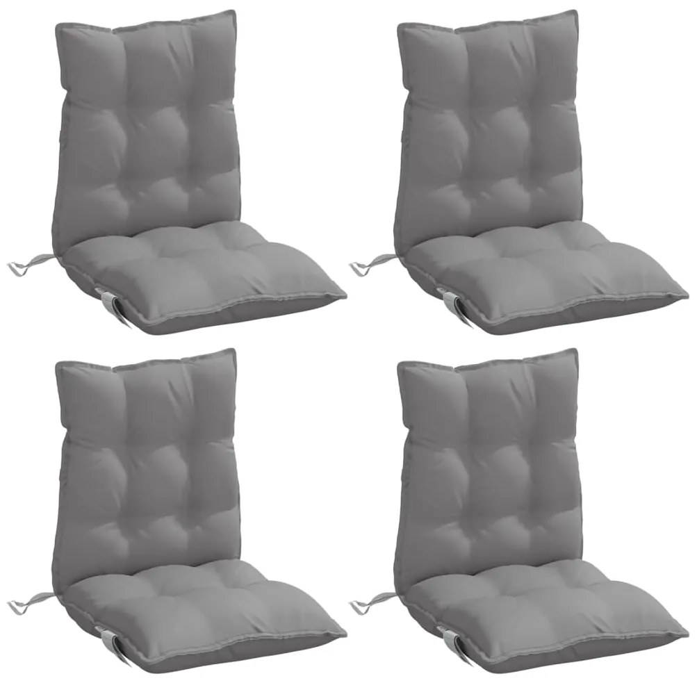 Almofadões cadeira encosto baixo 4 pcs tecido oxford cinzento